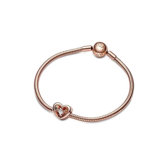 Pandora Moments 14K Rose Gold Plated Cz Charm - Picture 3 of 4